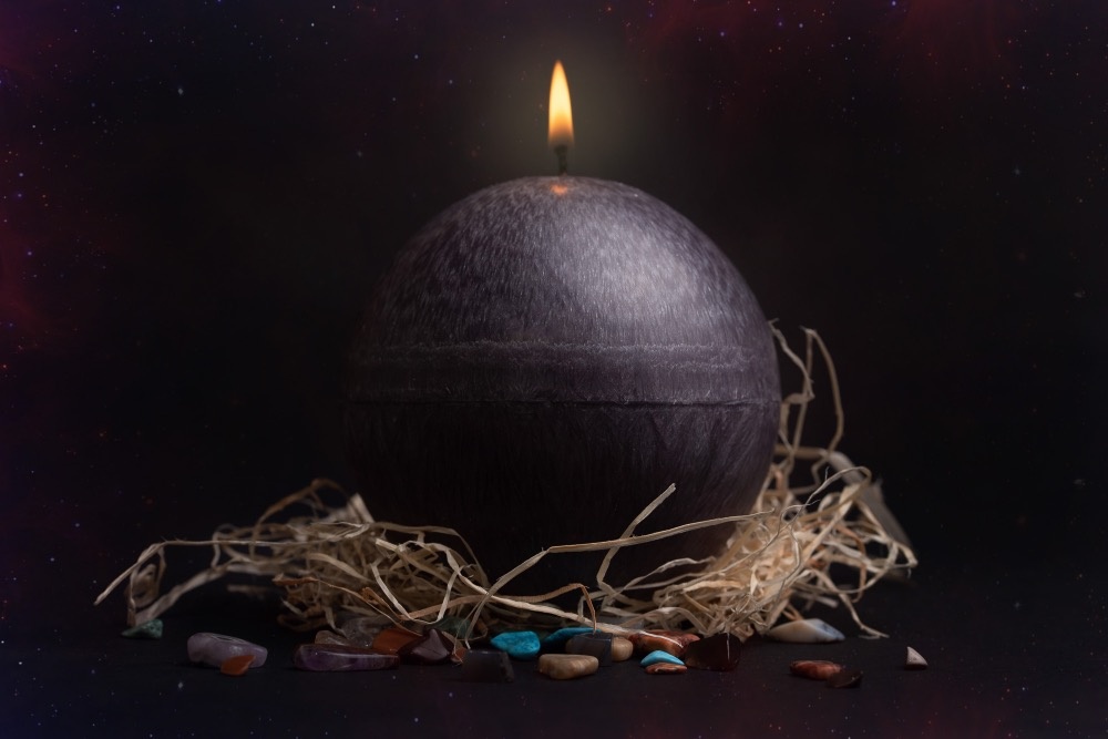 Mystic Barbara Kočková spirituální svíčka (černá)
