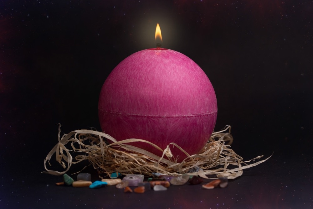 Mystic Barbara Kočková spirituální svíčka (růžová)
